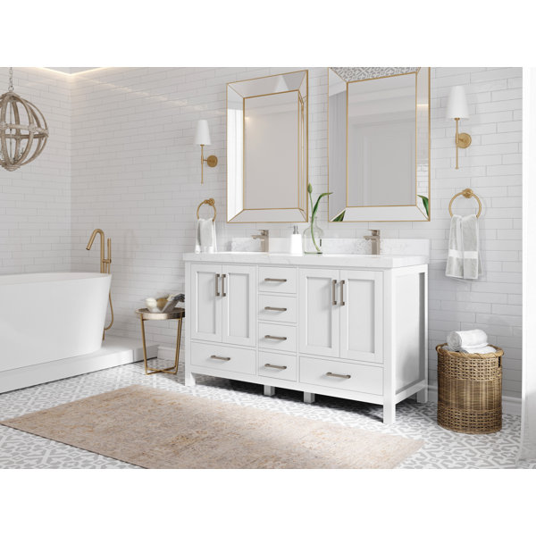 Willow Collections Malibu 60" Double Bathroom Vanity Set Wayfair